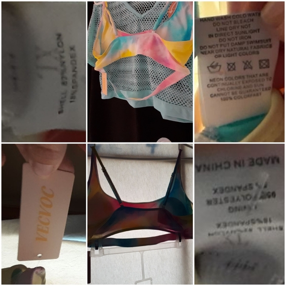 XL 80's Honeycomb Shirt Bikini Top Combo - Picture 11 of 16